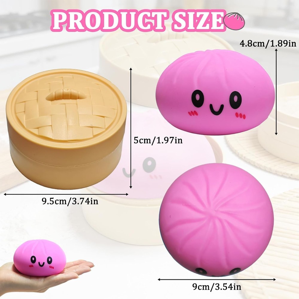 Dumpling Squishies,Glitter Dumpling, Glitter Squishy with Small, White