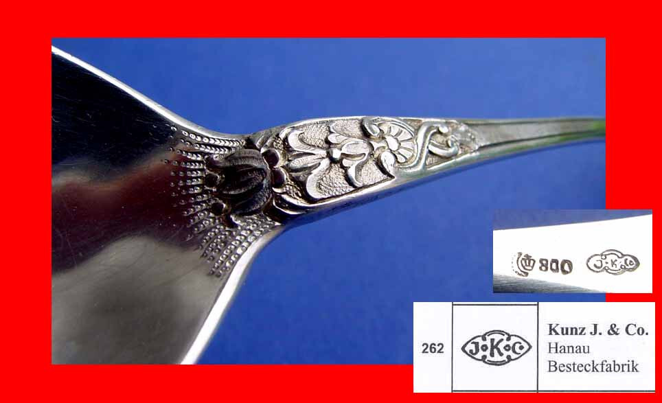 Serving Spoon Kunz J. & Co Hanau 800 Silver B122