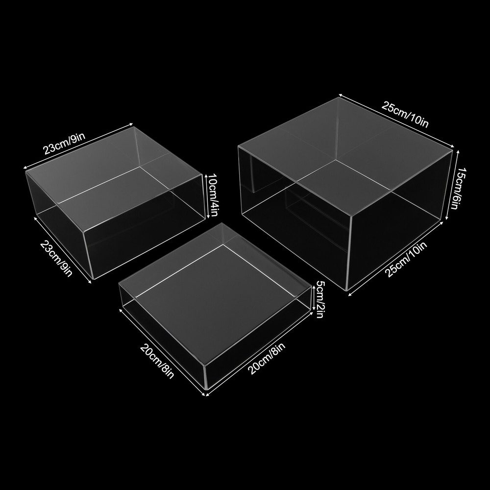 3 Sets Display Nesting Riser Stands 8/9/10 inch Display Stands Hollow Bottoms