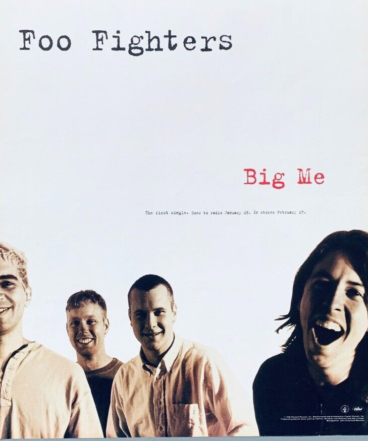 FOO FIGHTERS 1996 original PRINT ADVERT BIG ME Nirvana DAVE GROHL