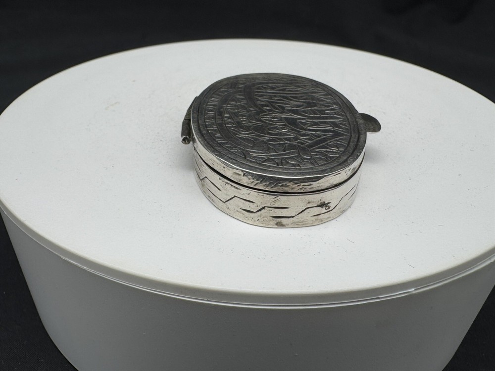 Antique Sterling Silver Oval Pill Box, 26 grams