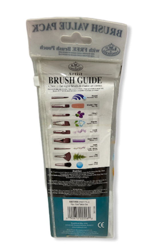 Brush Set 10/Pkg Gold Taklon Value Pack 090672225580