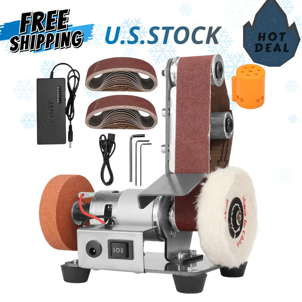 NEW 3in1 Mini Belt Sander Adjustable Speed Grinding Polisher Buffer Kit