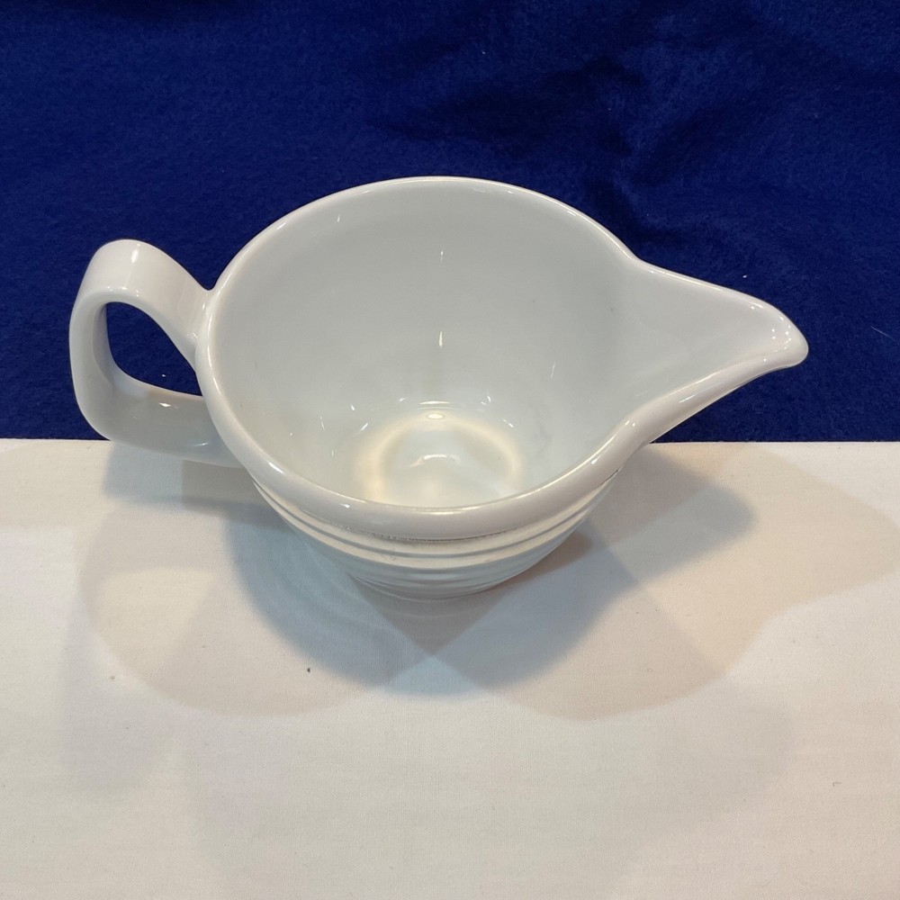 WMF Hammered Silverplate Ceramic Cream Pitcher Creamer square handle
