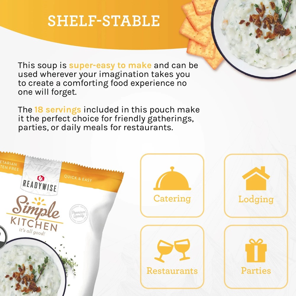 Readywise Potato Chowder Soup Mix - 18 Servings