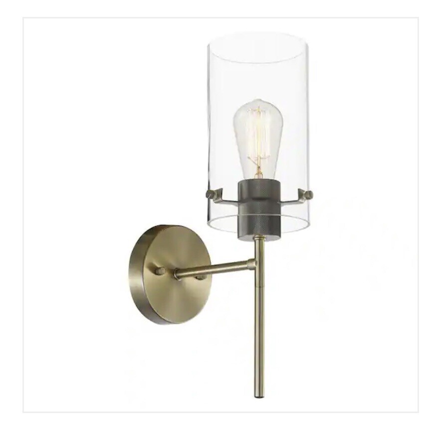 Globe Electric Cusco 1-Light Antique Brass Sconce