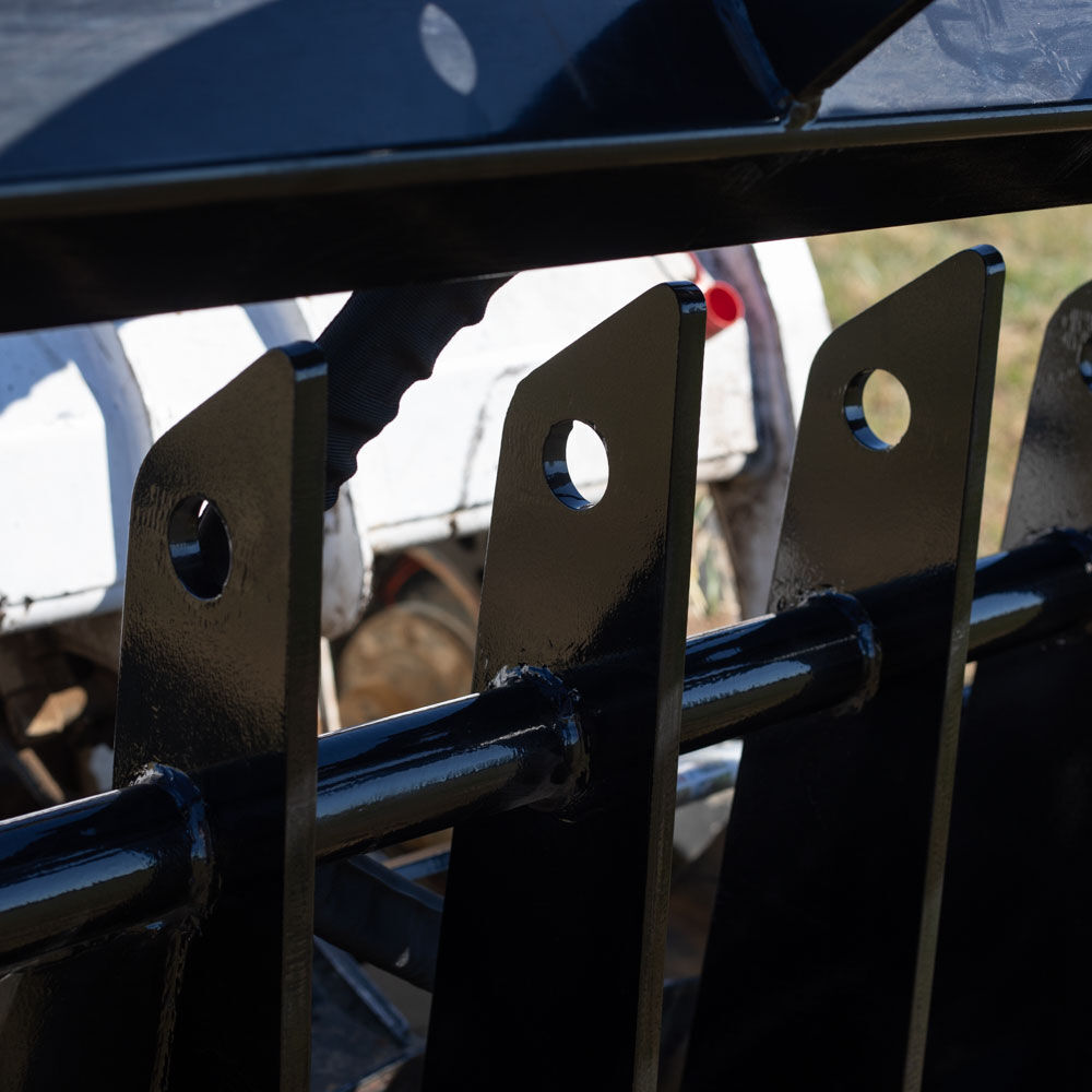 Titan Attachments 84in Clamshell Root Grapple Rake, Universal Skid Steer Mount