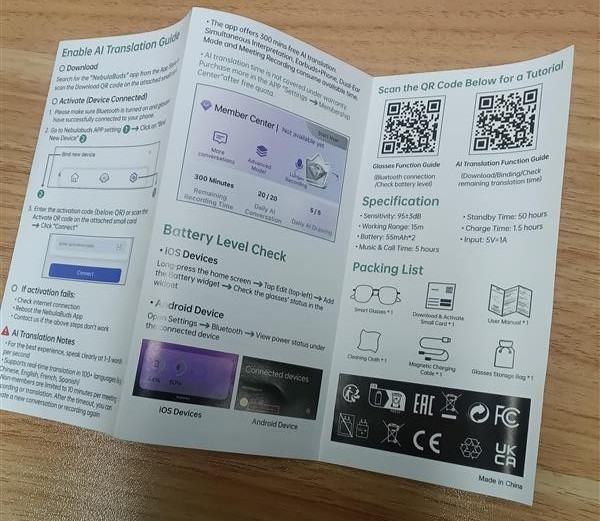 Smart Glasses Model GS-02