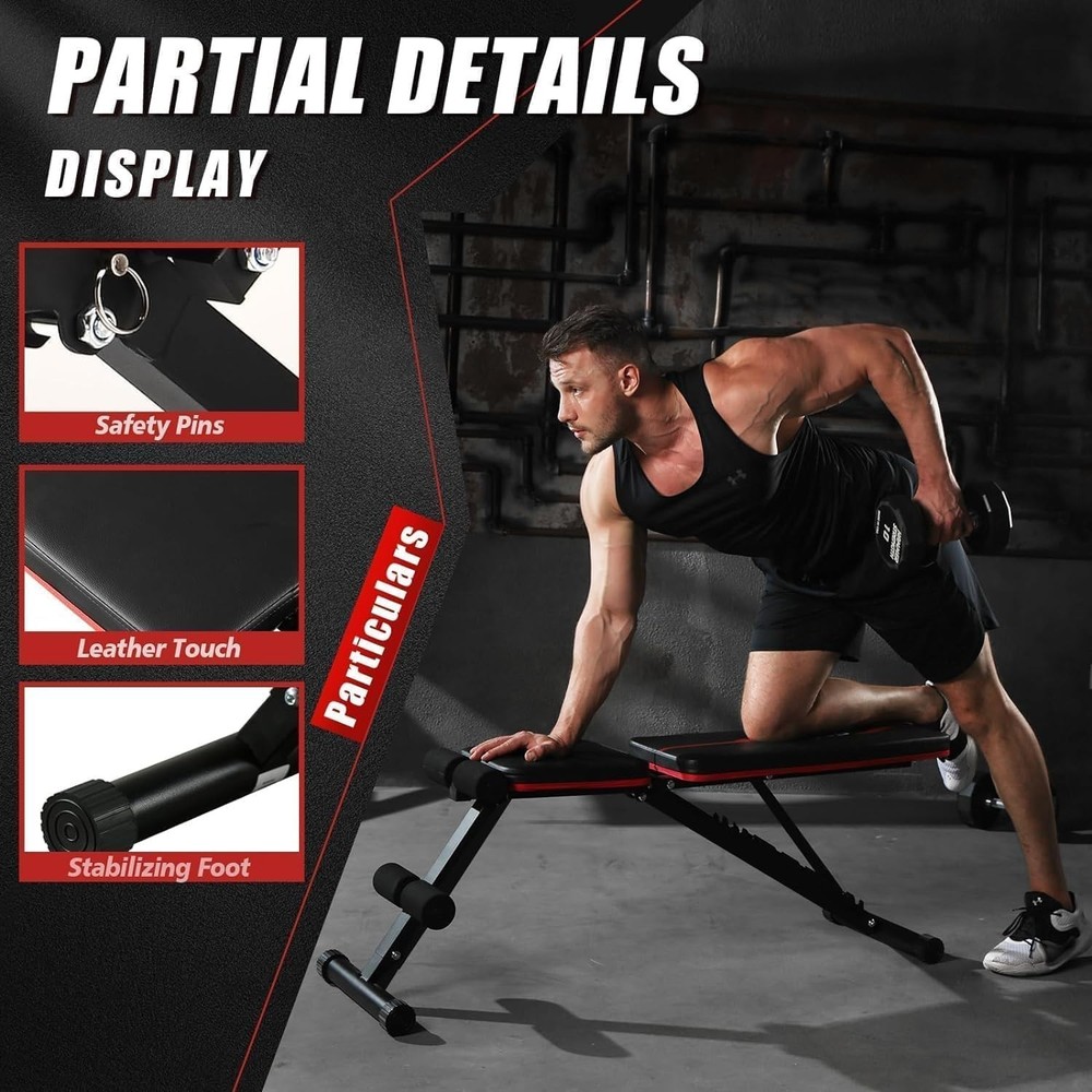 Adjustable Foldable Weight Bench for Home Gym Strength Training Workout Bench