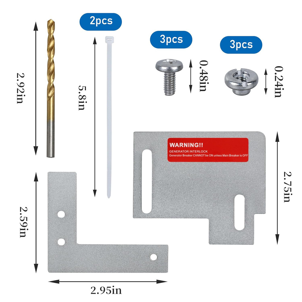 Generator Horizontal Electrical Interlock Kit Compatible with Horizontal Main Cu