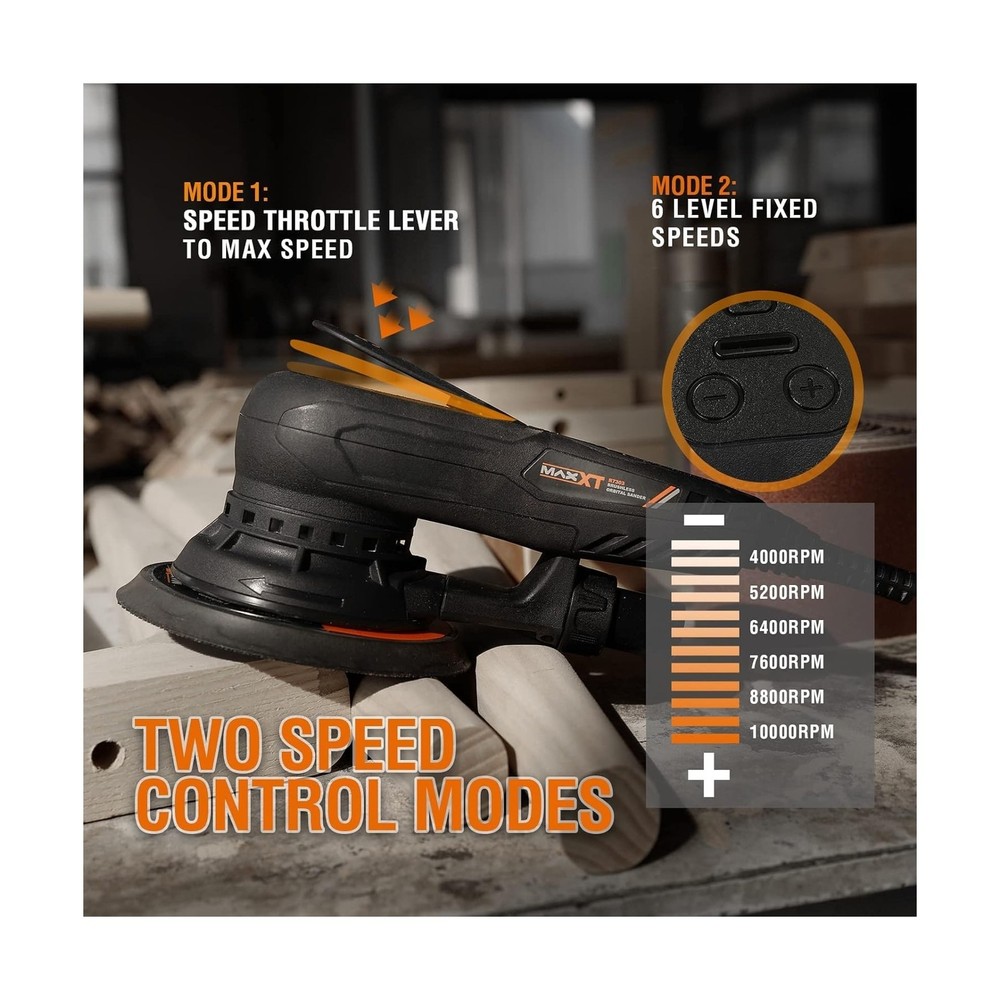 MAXXT Electric 2.5mm Random Orbital Sander Brushless 350W 3A Multi-function V...