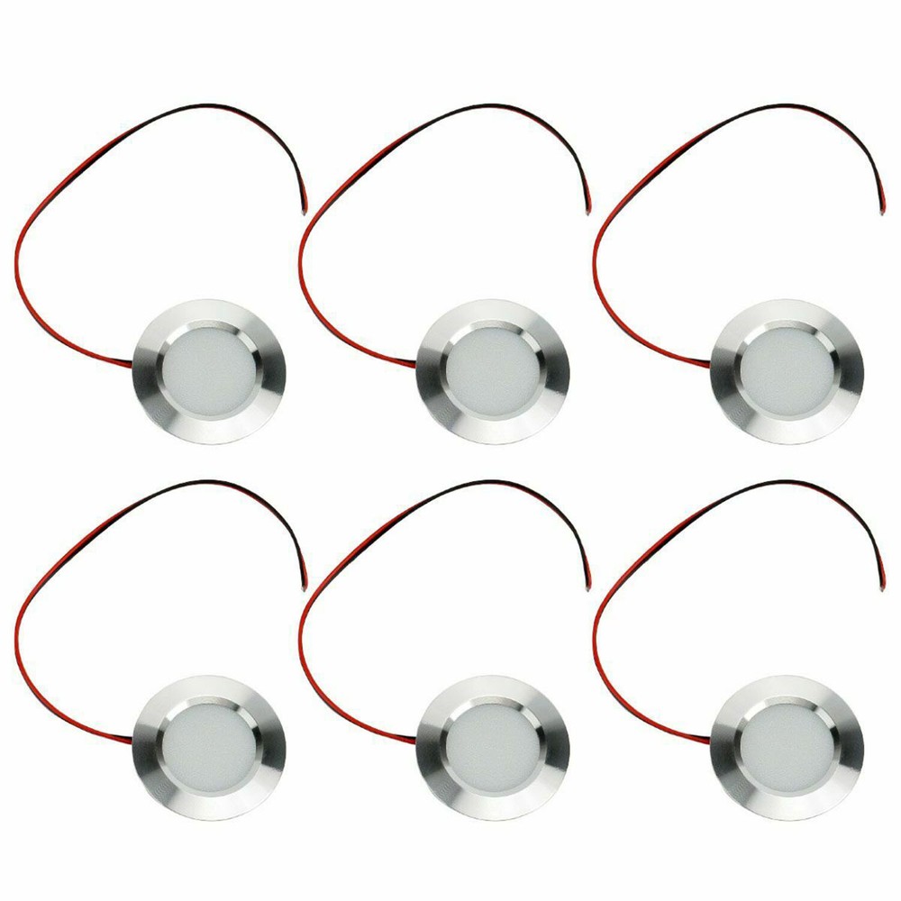 12 Volt 3W Interior For RV Marine LED Recessed Ceiling Lights Cool White 6Pcs