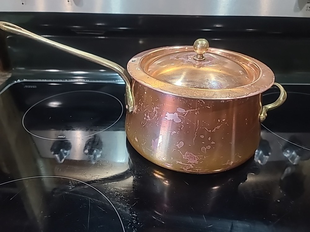 Vintage Copper & Brass Cooking Pot