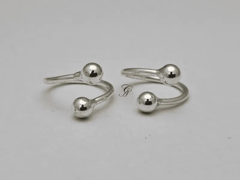 Silver Sphere Sterling Silver Adjustable Toe Ring in 925 Silver 4-5gm (Approx)