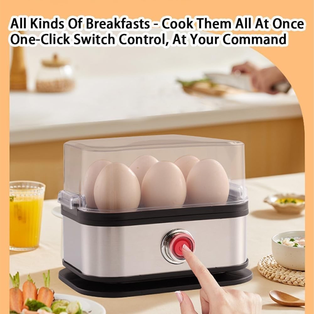 Egg Cooker, rapid Egg Cooker 6 Egg Capacity, Soft, Medium, Hard Boiled, Poacher