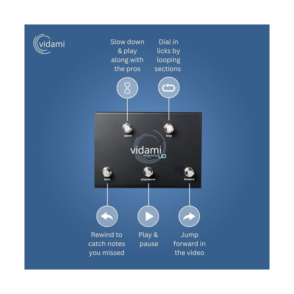 Vidami YouTube Hands Free Video Controller for PC or Mac - Foot pedal control...