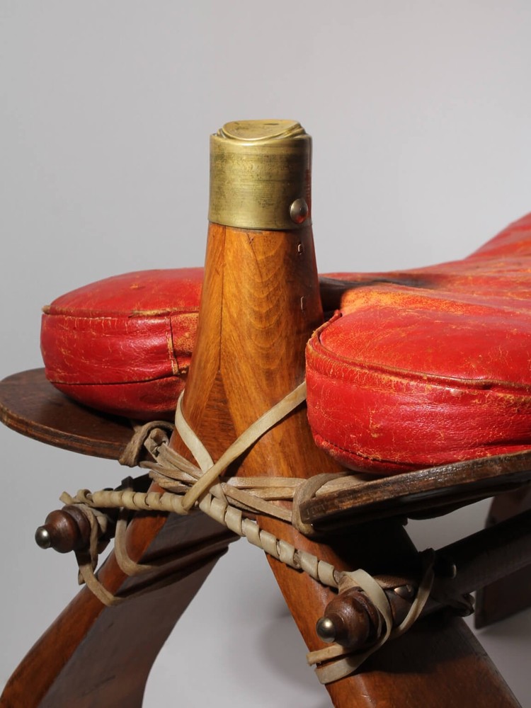 Brutalist Ottoman Camel Saddle Stool