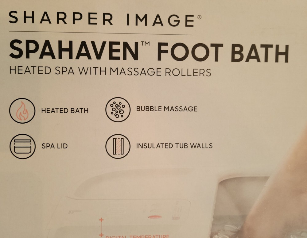 Sharper Image Spahaven Foot Bath Heated Spa With Massage Rollers