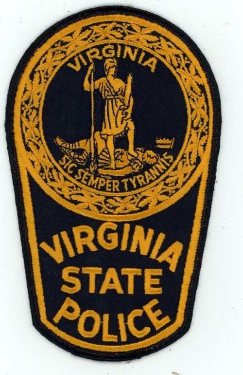 VIRGINIA VA STATE POLICE NICE SHOULDER PATCH SHERIFF OLD BACKING