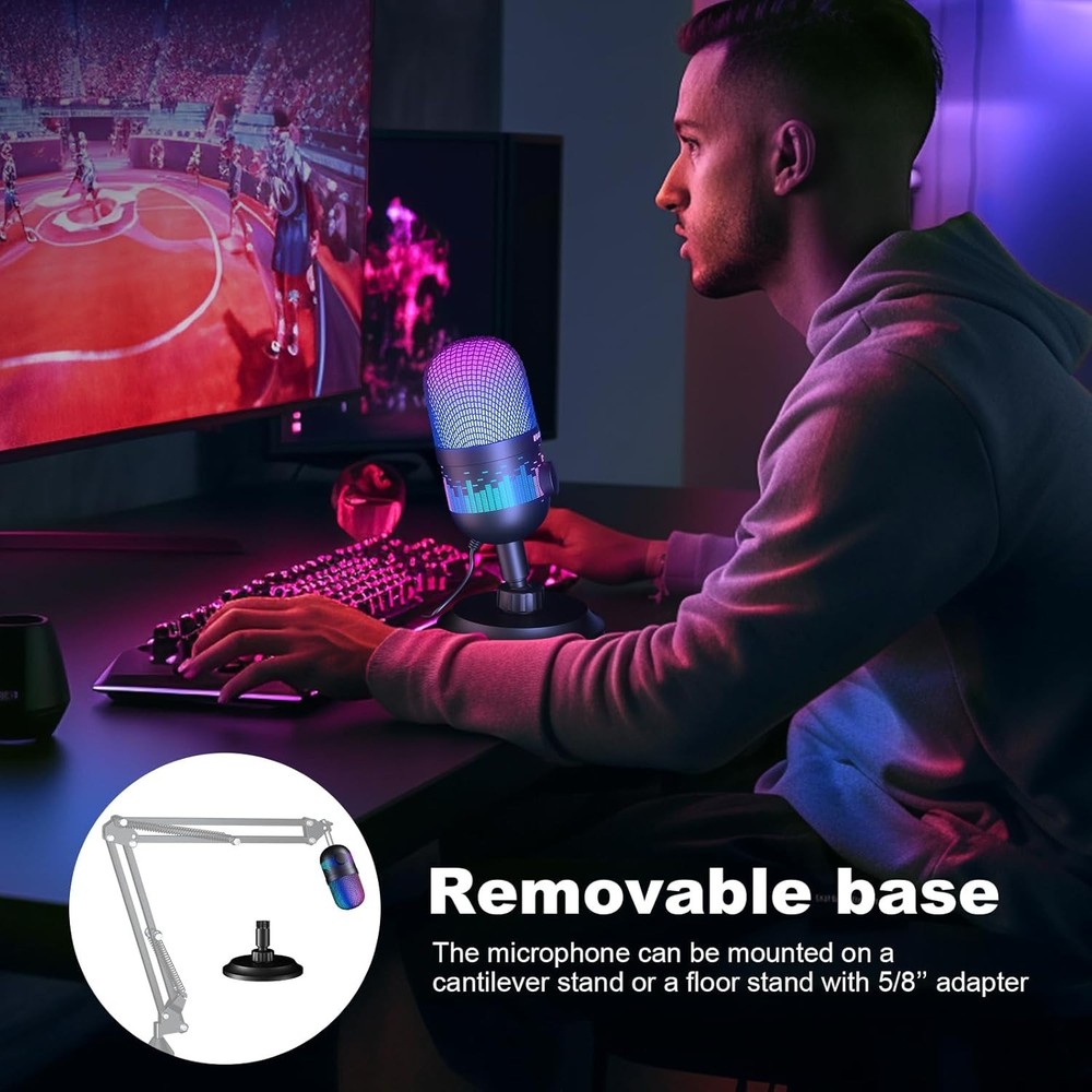 AK-1i USB Condenser Microphone for PC, Mac & PS4/5 with Mute Function