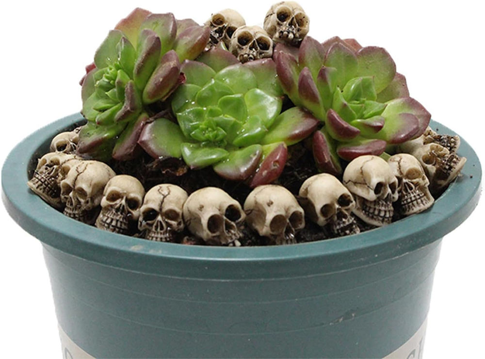 20 Mini Skull Figurines, Halloween Prank Props, Haunted Decor, Micro Skeleton