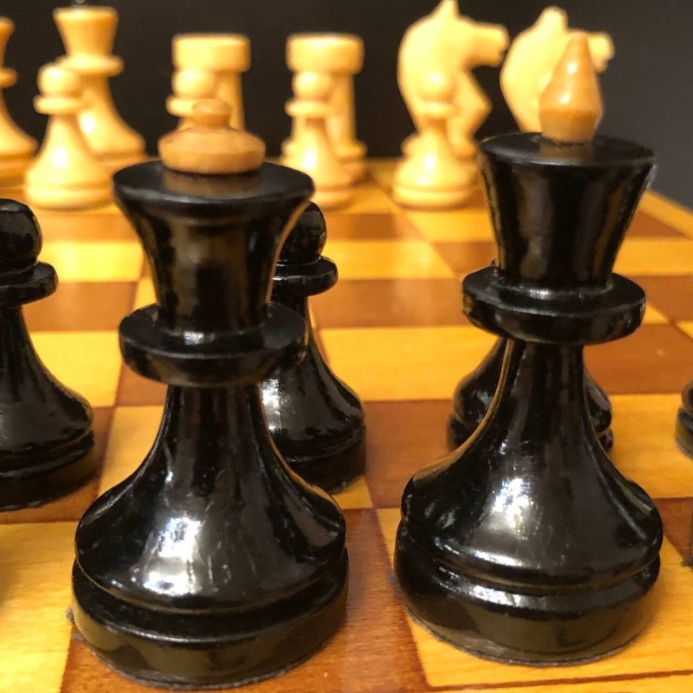 Vintage soviet Wood Chess 1960s