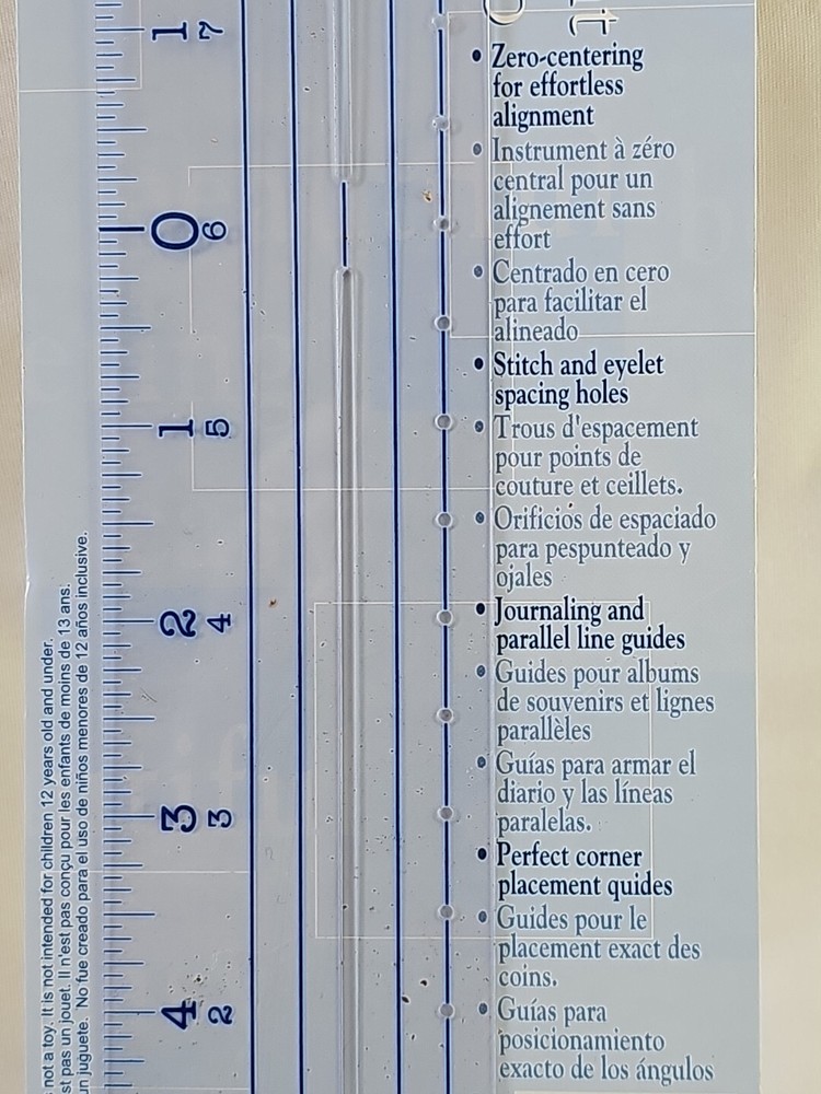 Zero Hero CR-12 Plastic Ruler 12"-Zero Centering Clear 2004 Deja Views C-Thru