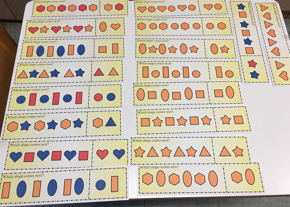 Patterns - Which Comes Next? - 18 Laminated Dry Erase Activity Cards