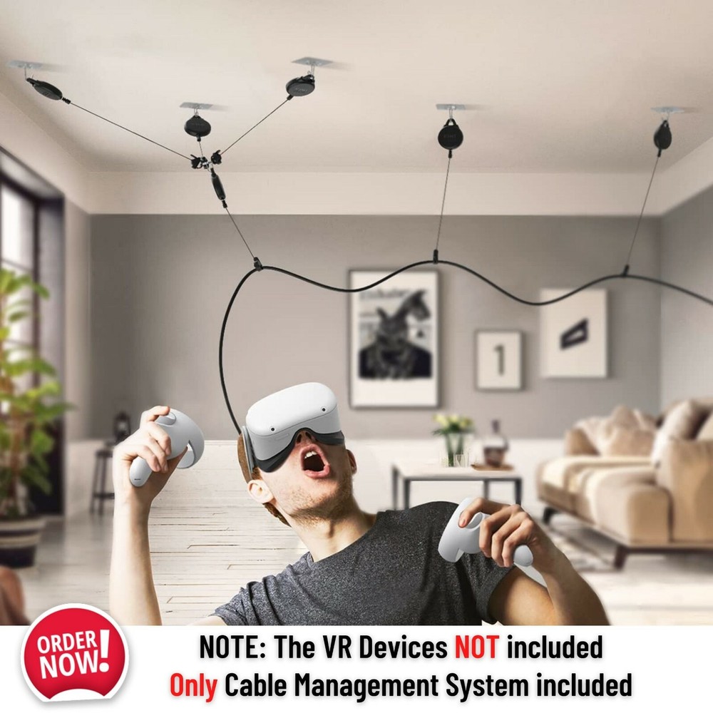 VR Wire Cable Management Pulley System Oculus/Meta Quest HTC Vive Valve Index