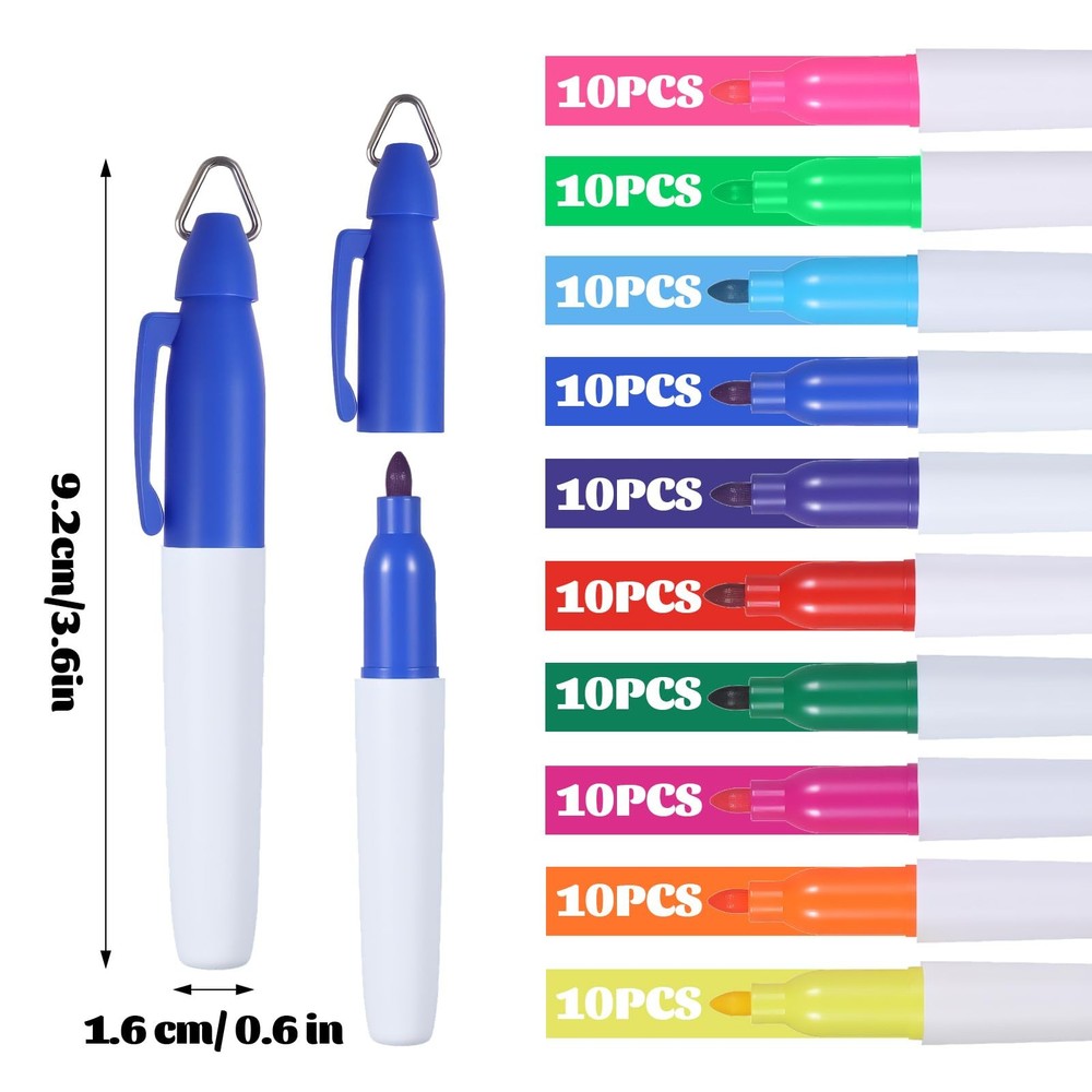 100 Pcs Mini Permanent Markers for Nurses Mini Markers with Golf Keychain Cli...