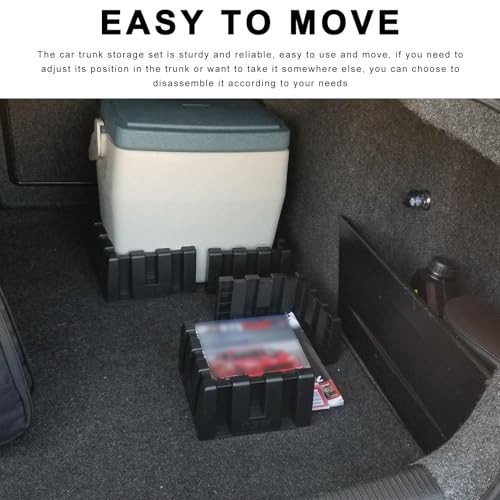 4PCS Multipurpose Cargo Organizer Blocks, Plastic Car Trunk Storage Organizer