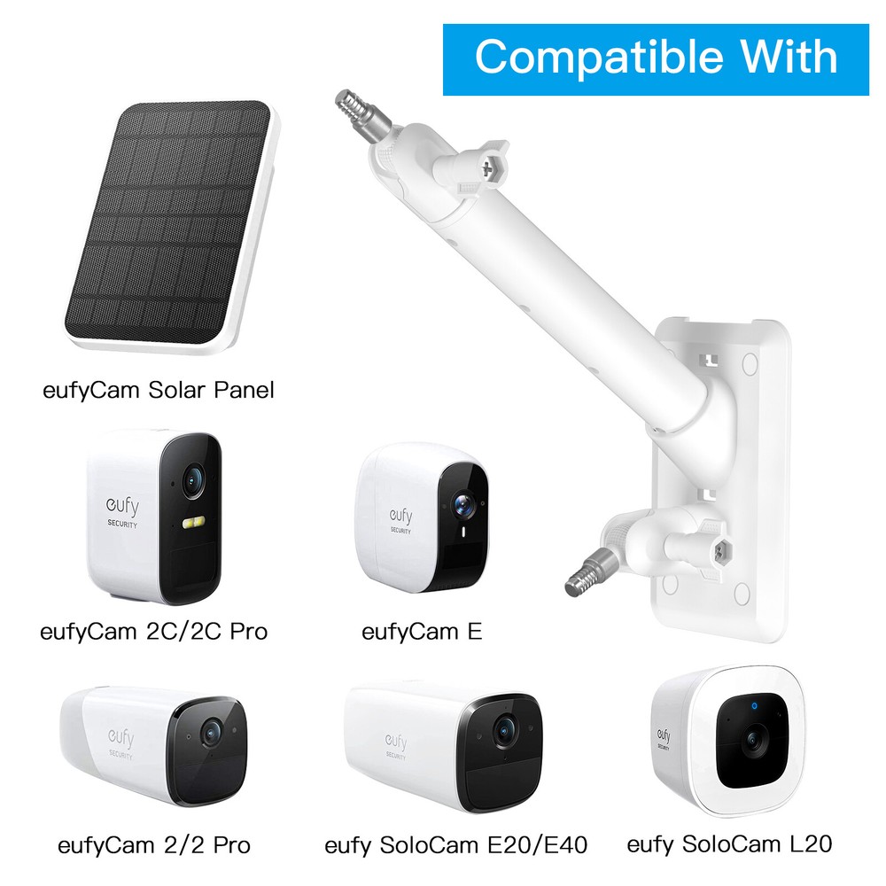 2 in 1 wall mount for eufy 2/2Pro,2C/2C Pro,3/3C,E20/E40&eufyCam solar panel