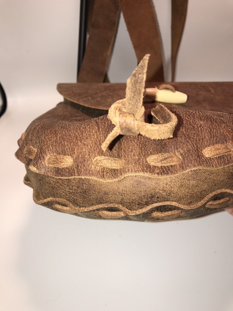 Handcrafted brown Leather Bag, muzzleloading hunting possible bag,black powder
