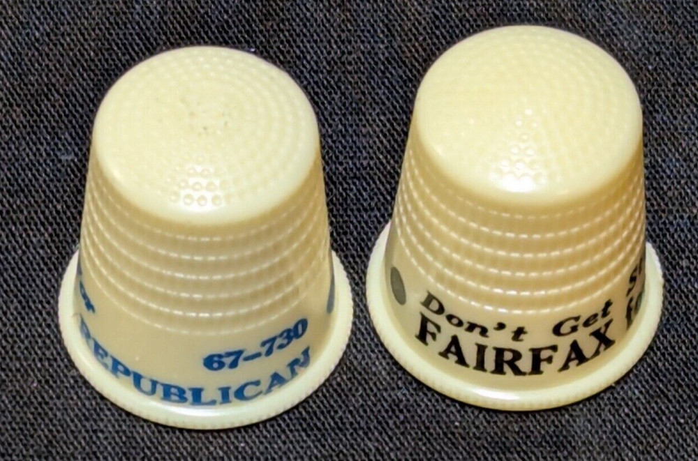 14 Vintage Plastic Advertising Thimbles - NOS - Brown & Bigelow Samples