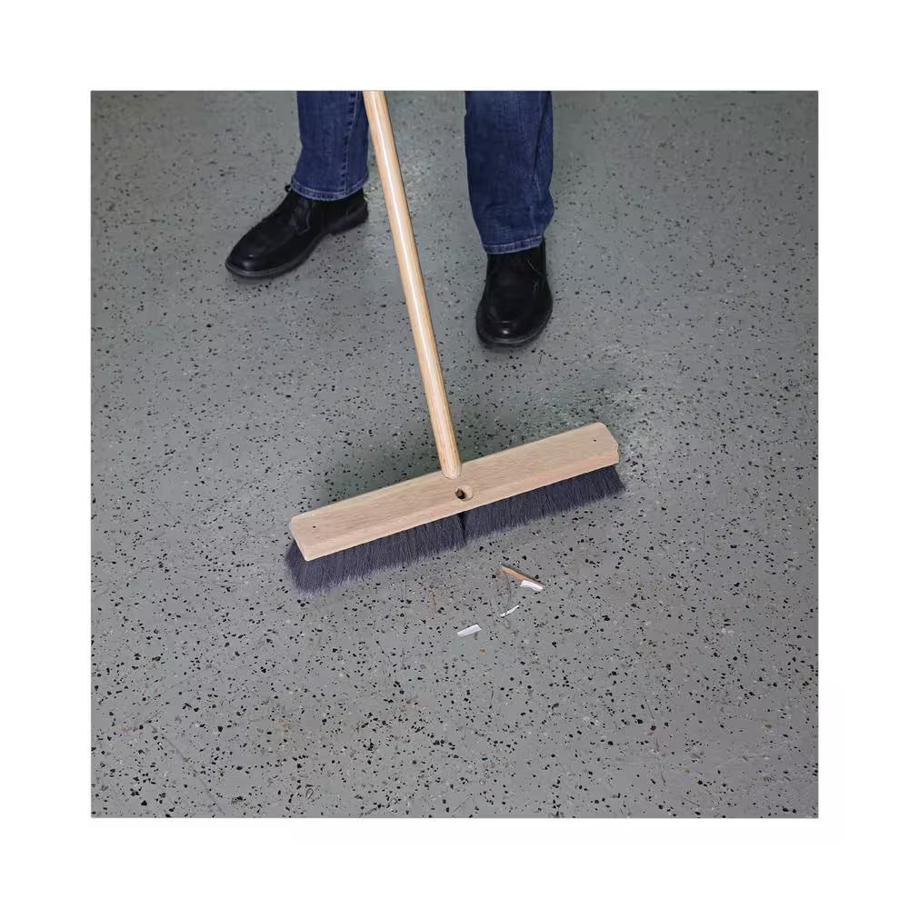 24 In. Gray Flagged Polypropylene Push Floor Brush Head