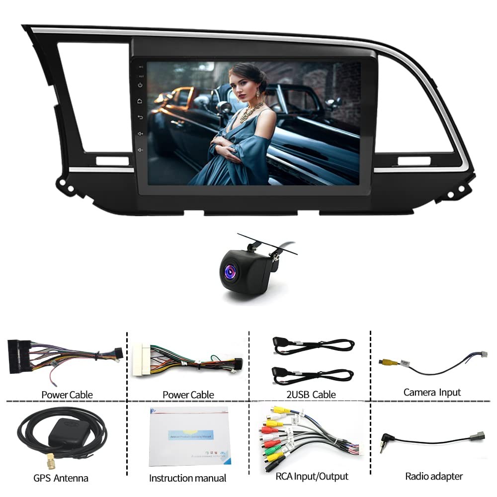 Android 13 Double Din Stereo for Elantra 2016-2018 Carplay Android Auto GPS