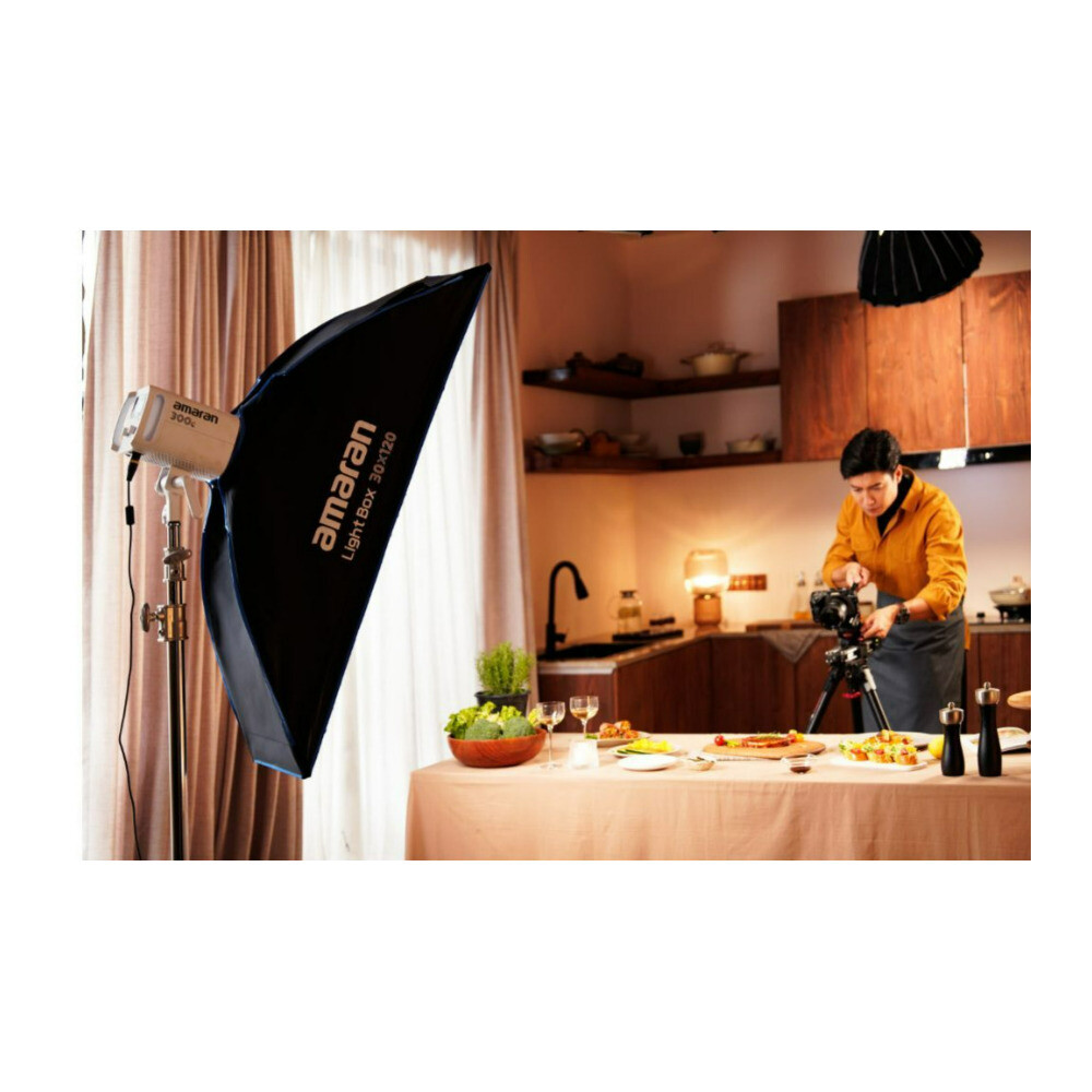 amaran Light Box 30x120 One Snap Setup Narrow Rectangular Bowens Mount Softbox