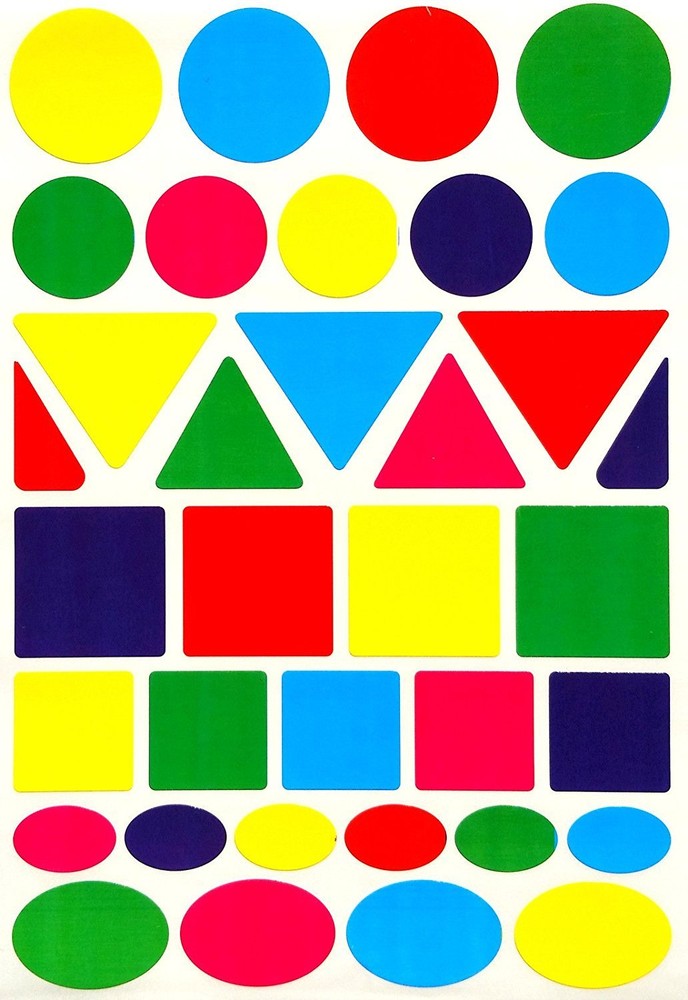 Multiple Shapes Stickers Round Triangle Oval Square Color Coding Crafts Labels