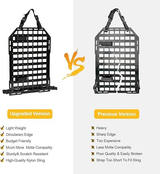 Tactical Rigid Panel Vehicle Seat Back Rack Storage Organizers For MOLLE System