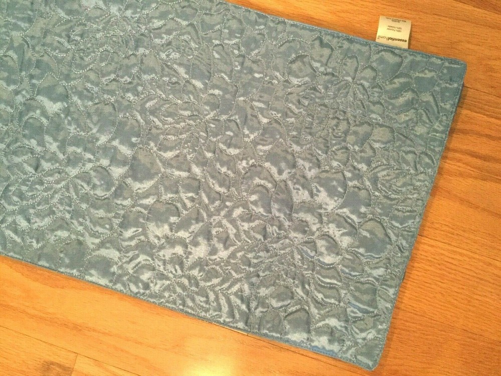 Table Runner, Quilted, 70 x 13 inches, new, light blue shining polyester,