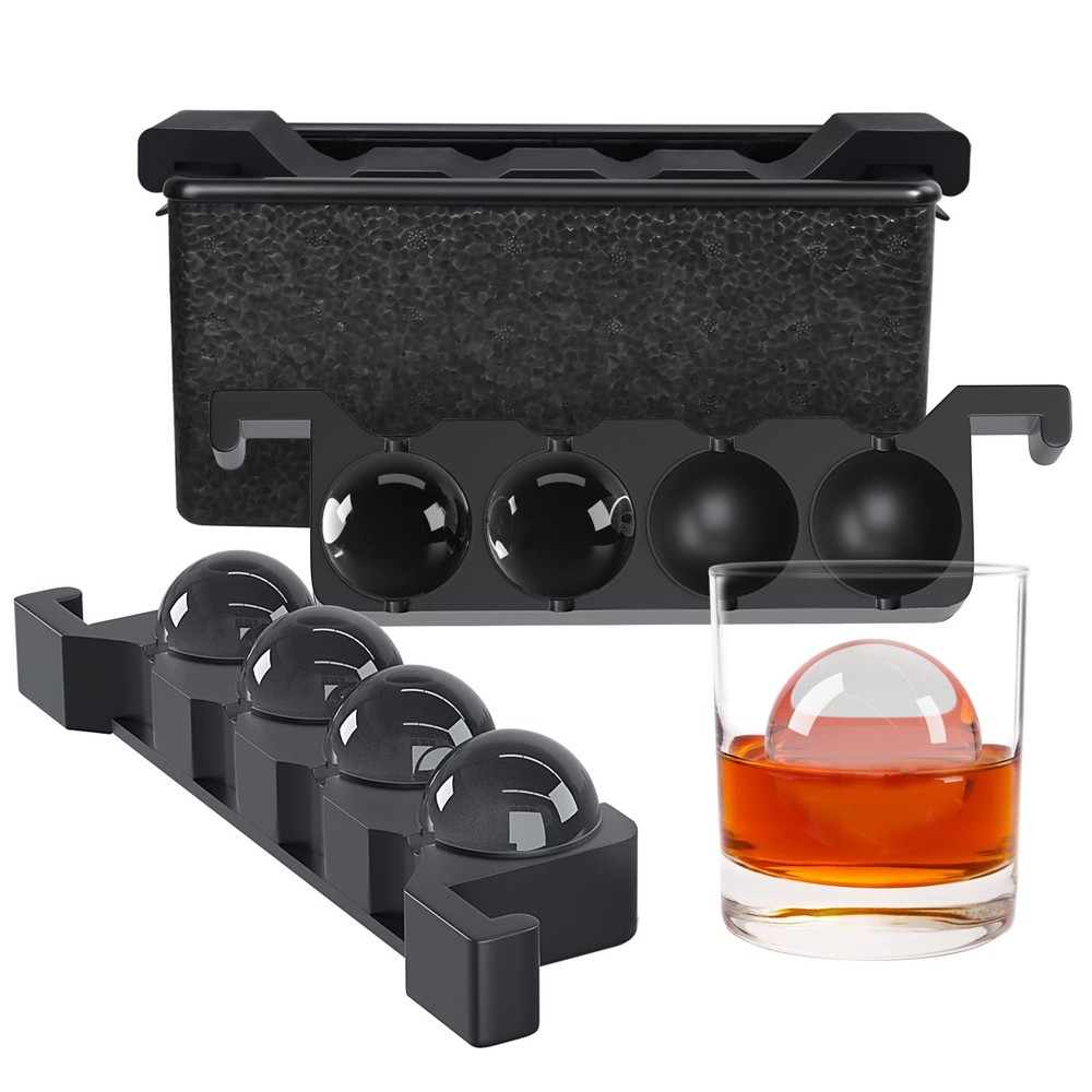 Clear Ice Ball Maker, Crystal Clear Ice Sphere Maker prepare 8 Large Round Ic...