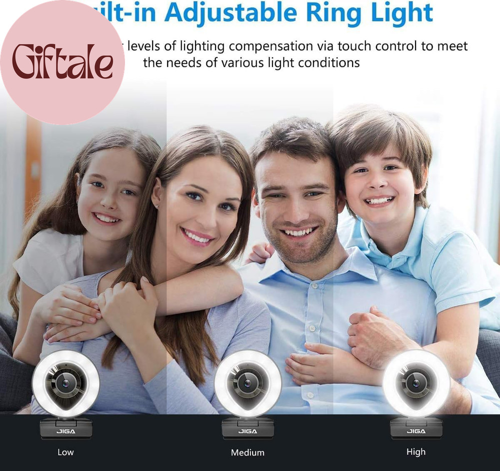 Webcam Computer Camera 1080P with Dual Microphone Adjustable Right Light Web Cam