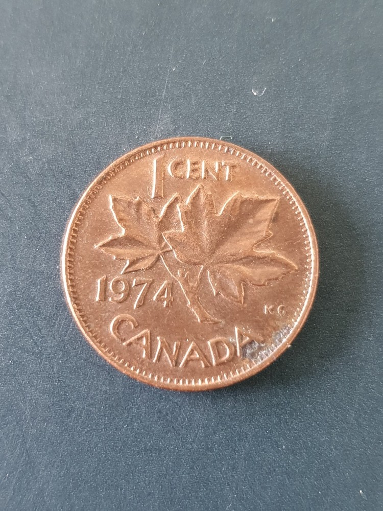 CANADA 1 CENT  COIN 1974 CIRCULATED.