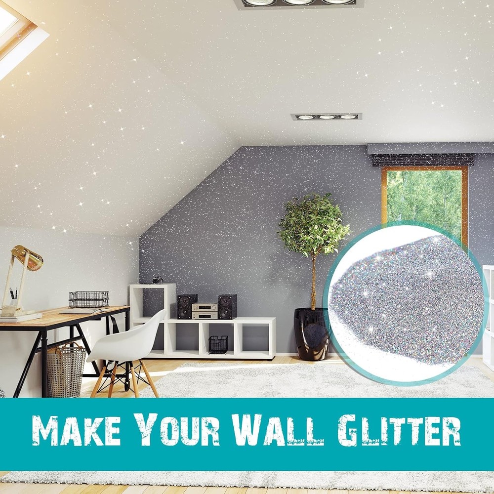 Glitter Paint Additive Silver Holographic Glitter Paint Additive Silver
