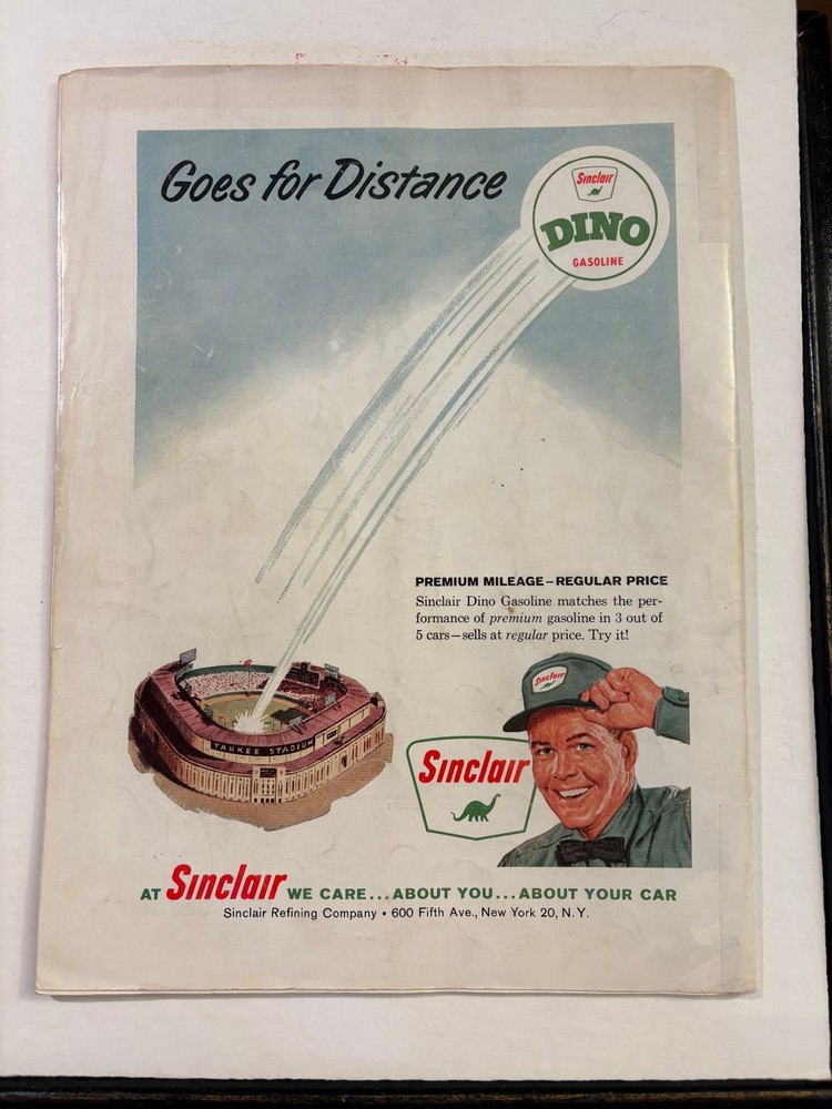 1961 NY Yankees vs Cincinnati Reds World Series Program FAIR Condition.