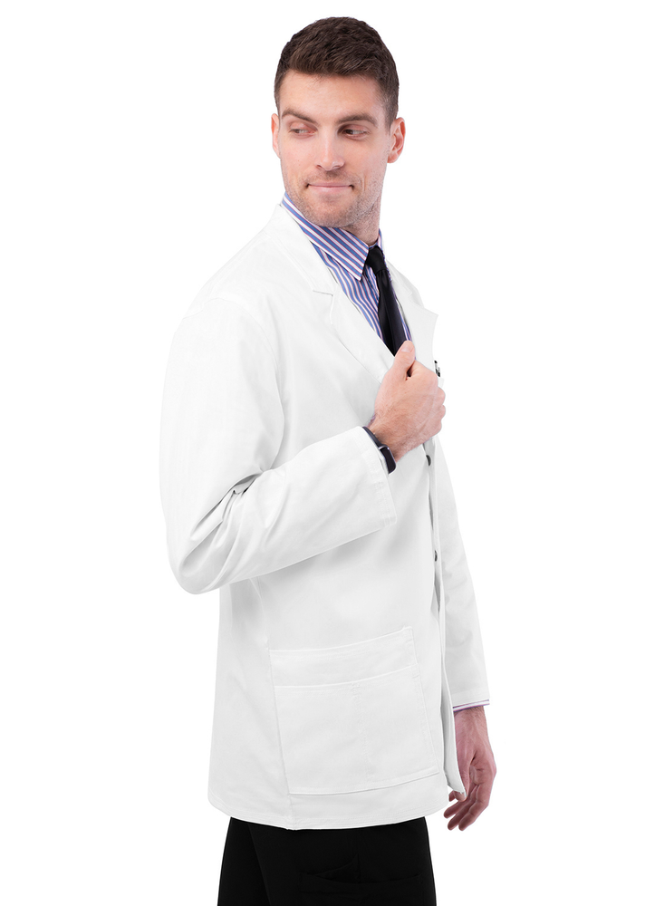 Adar Pop-Stretch Mens 31" Snap Front Lab Coat Very Comfortable