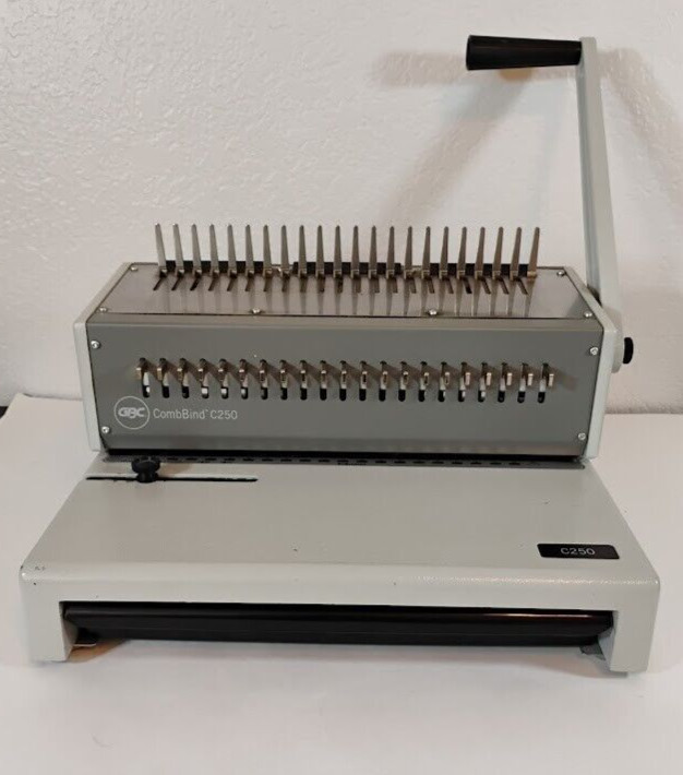 GBC CombBind C250 Binding Machine Model 7400016 Book Binding Press Bindings Incl