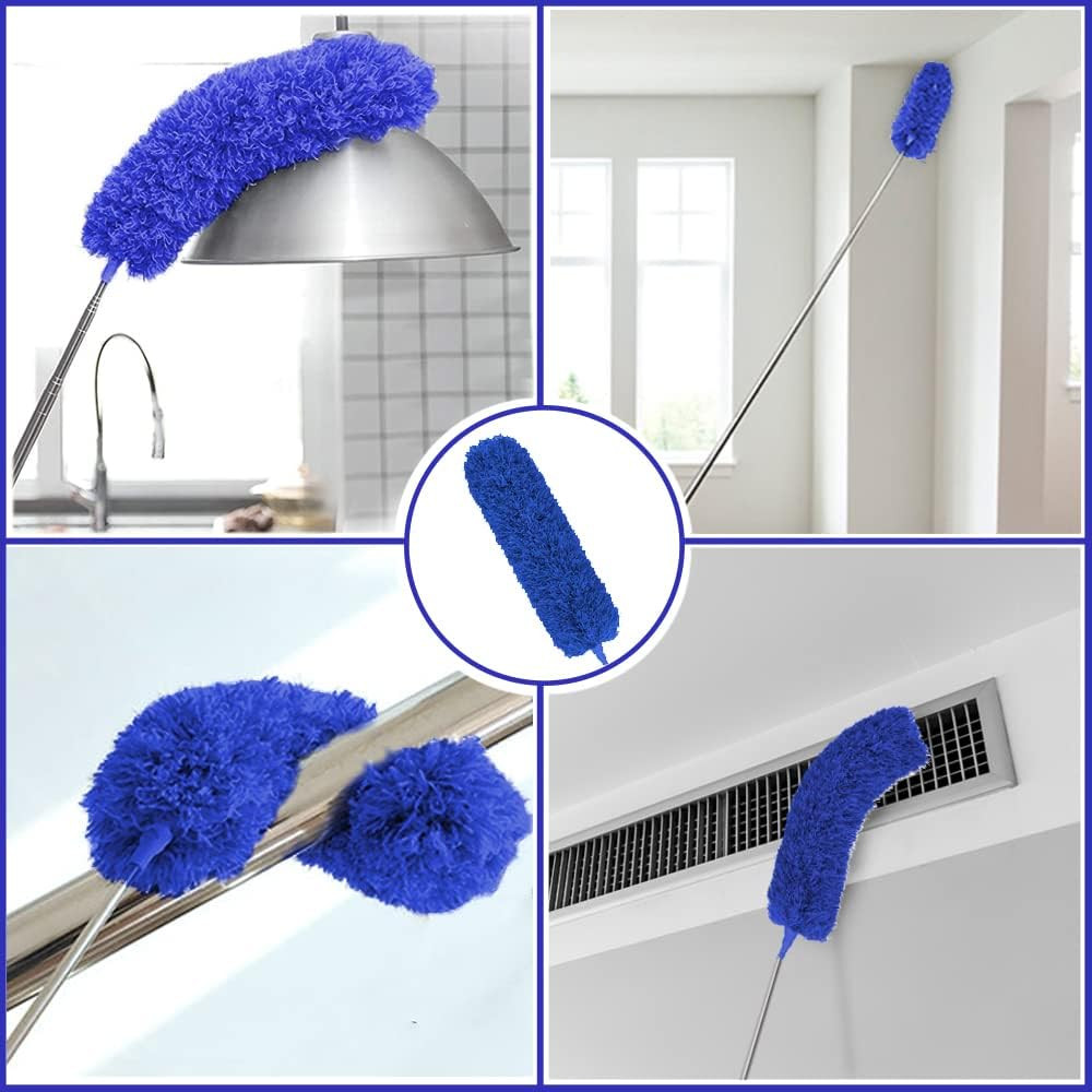 Microfiber Duster, 8PCS Feather Duster with 100 Inch Telescoping Extension Pole,