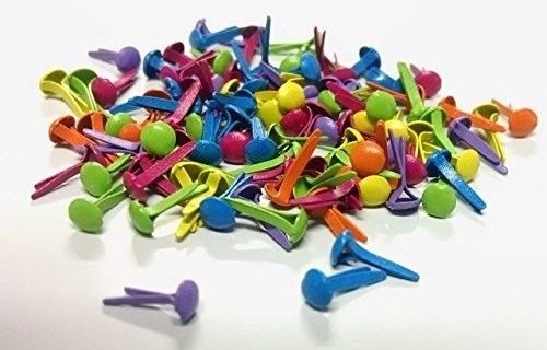 Tropical Colored Assorted Tiny Round Brads 100ct