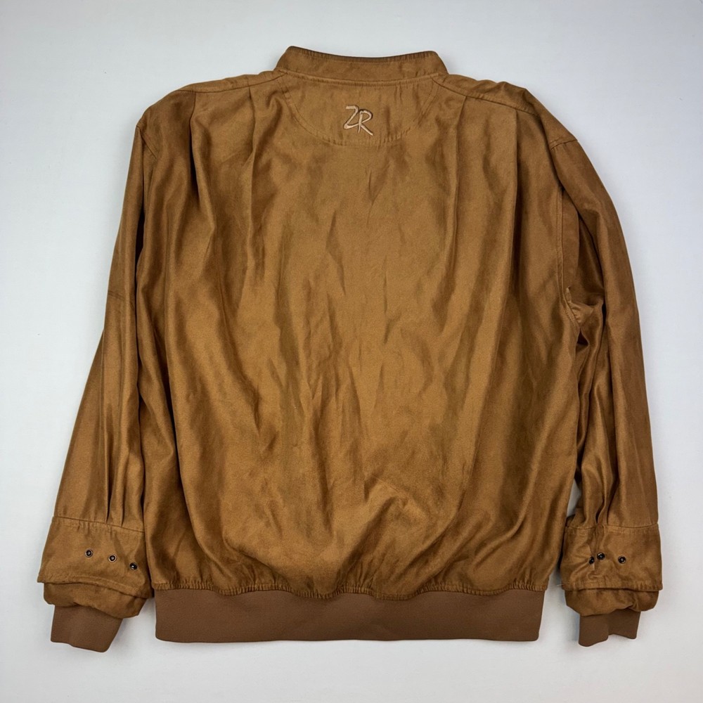 Vintage Zero Restriction Golf Jacket Mens L Pullover Microfiber Brown L/S